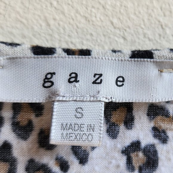 Gaze Animal Print Ruffled Short Sleeve Jersey Size Small - Picture 7 of 11